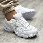 کتونی نیوبالانس سفید مردانه زنانه رویه بافت-کد 6767