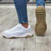 کفش برشکا مردانه سفید زیره کرم bershka