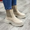 نیم بوت زنانه مدل دسکوارد رنگ کرم