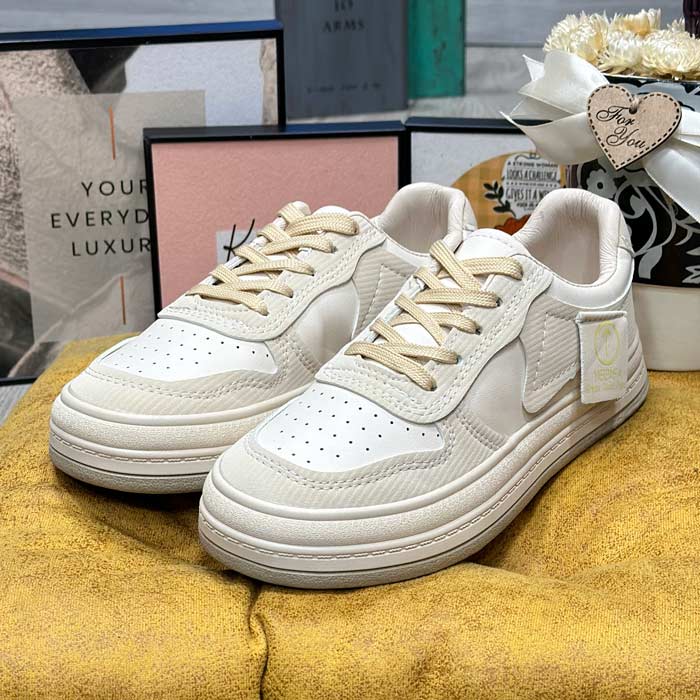کفش کتونی زنانه رنگ کرم نسکافه ای سایز 37 38 39 40 41