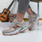 کتونی زنانه اسپرت مدل نیوبالانس 9060 new balance رنگ طوسی صورتی کد 89700
