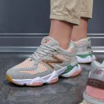 کتونی زنانه اسپرت مدل نیوبالانس 9060 new balance رنگ طوسی صورتی کد 89700