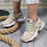 کتونی زنانه اسپرت مدل نیوبالانس 9060 new balance رنگ کرم سفید کد 88700