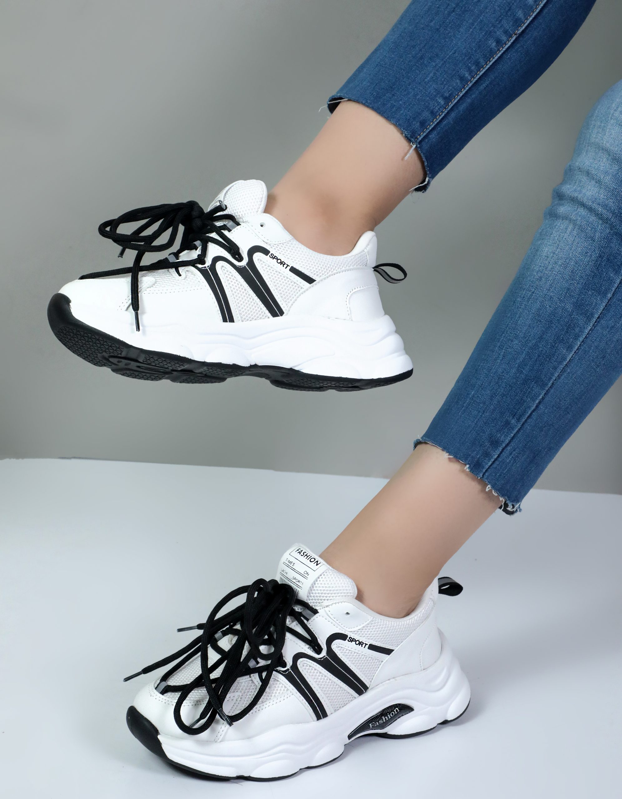 کتونی اسپرت زنانه مدل فشیون سفید کد 44410