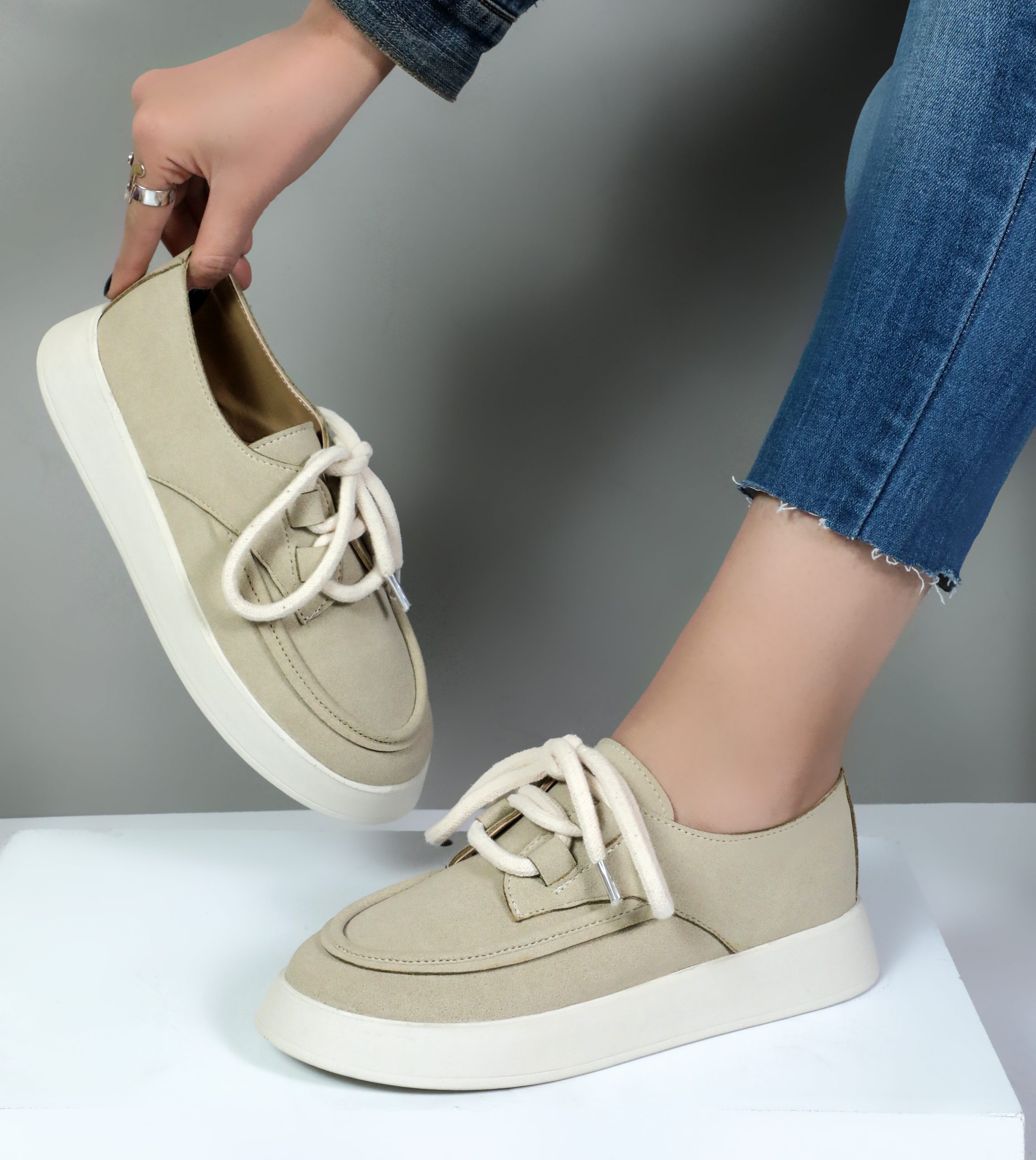 کالج زنانه جنس اشبالت جیر رنگ خاکی کد 88630