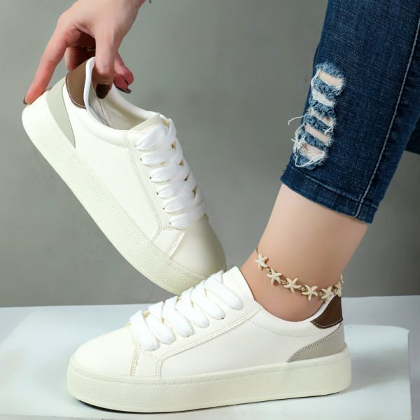 کفش ونس زنانه مدل زارا zara رنگ شیری پشت قهوه ای کد 55402