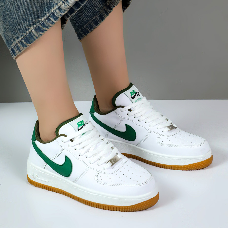 کتونی نایک ایرفورس ست مردانه زنانه nike air force رنگ سفید سبز کد 6223