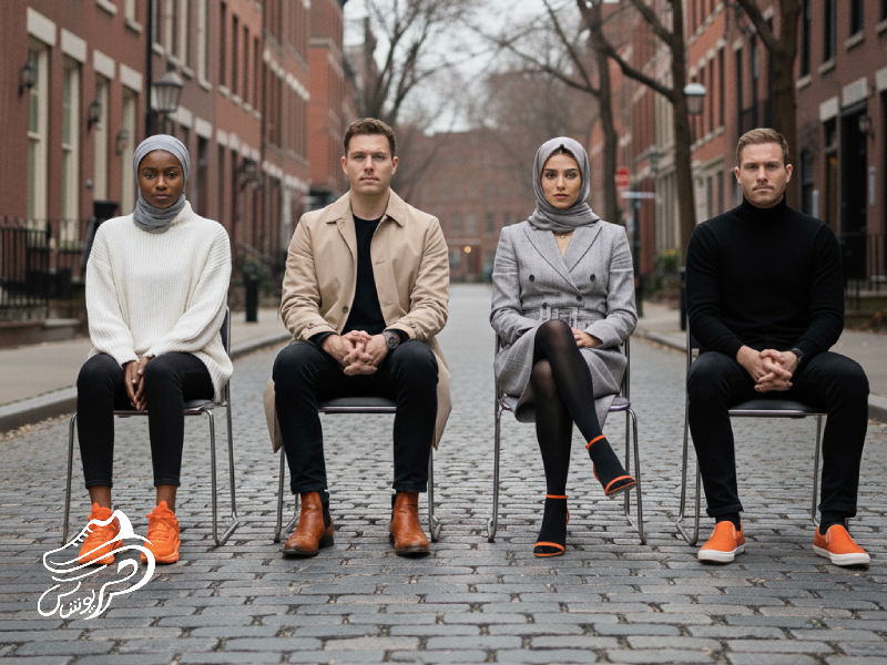 ست کردن کفش نارنجی