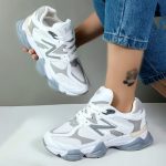 کتونی زنانه اسپرت مدل نیوبالانس 9060 new balance رنگ سفید تمام کد 088902