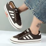 کفش کتونی زنانه ونس vans سه خط سامبا نیو رنگ قهوه ای کد 08101