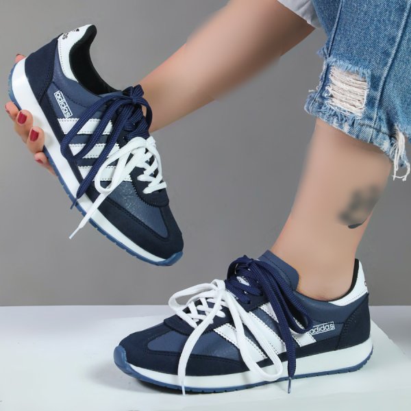 کتونی زنانه اسپرت مدل آدیداس دو بند adidas رنگ سرمه ای کد 02-744