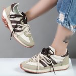 کتونی زنانه اسپرت مدل آدیداس دو بند adidas رنگ کرم قهوه ای کد 01-744