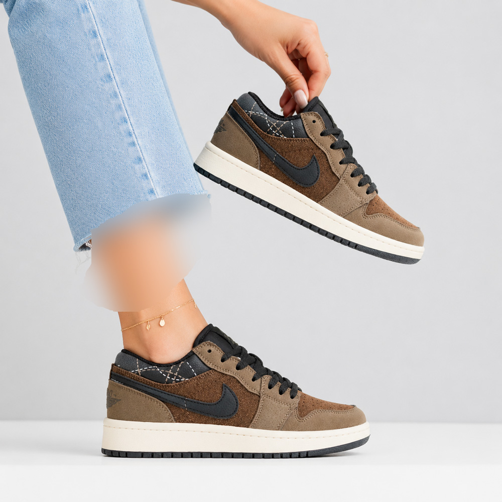 کتونی اسپرت زنانه مدل نایک جردن 1 Nike Jordan رنگ قهوه‌ای کد 51467